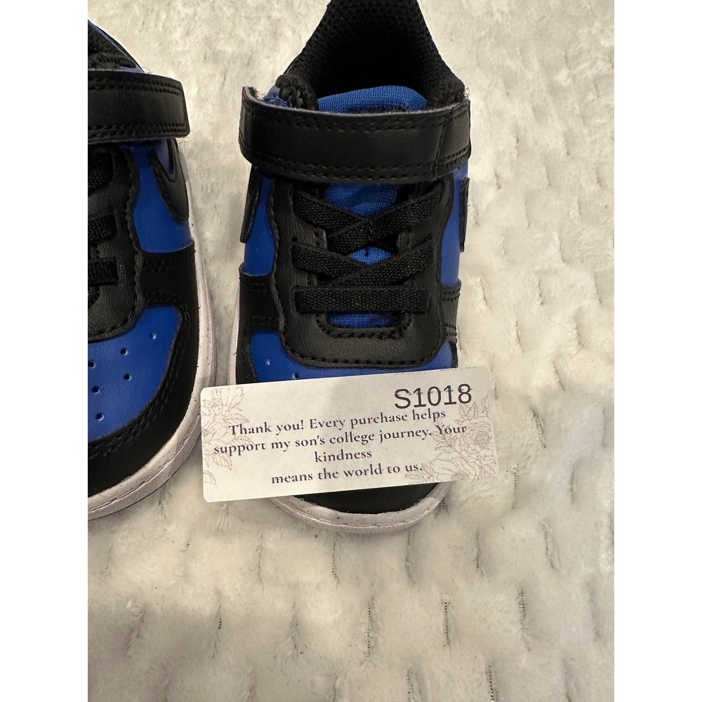 Nike Court Borough Low Recraft Black Game Royal Blue HM6300-480 Toddler 5C - Picture 6 of 7